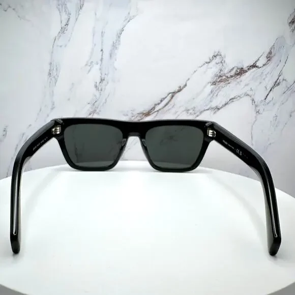 NEW PRADA Sunglasses Black Square Rectangle Gray Lens w/ Box & Case Authentic - Picture 14 of 16